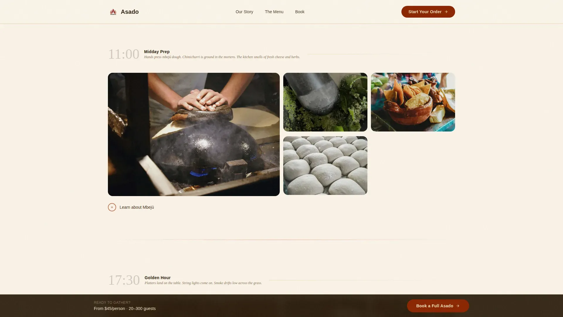 Paraguayan Cuisine Booking Website Template