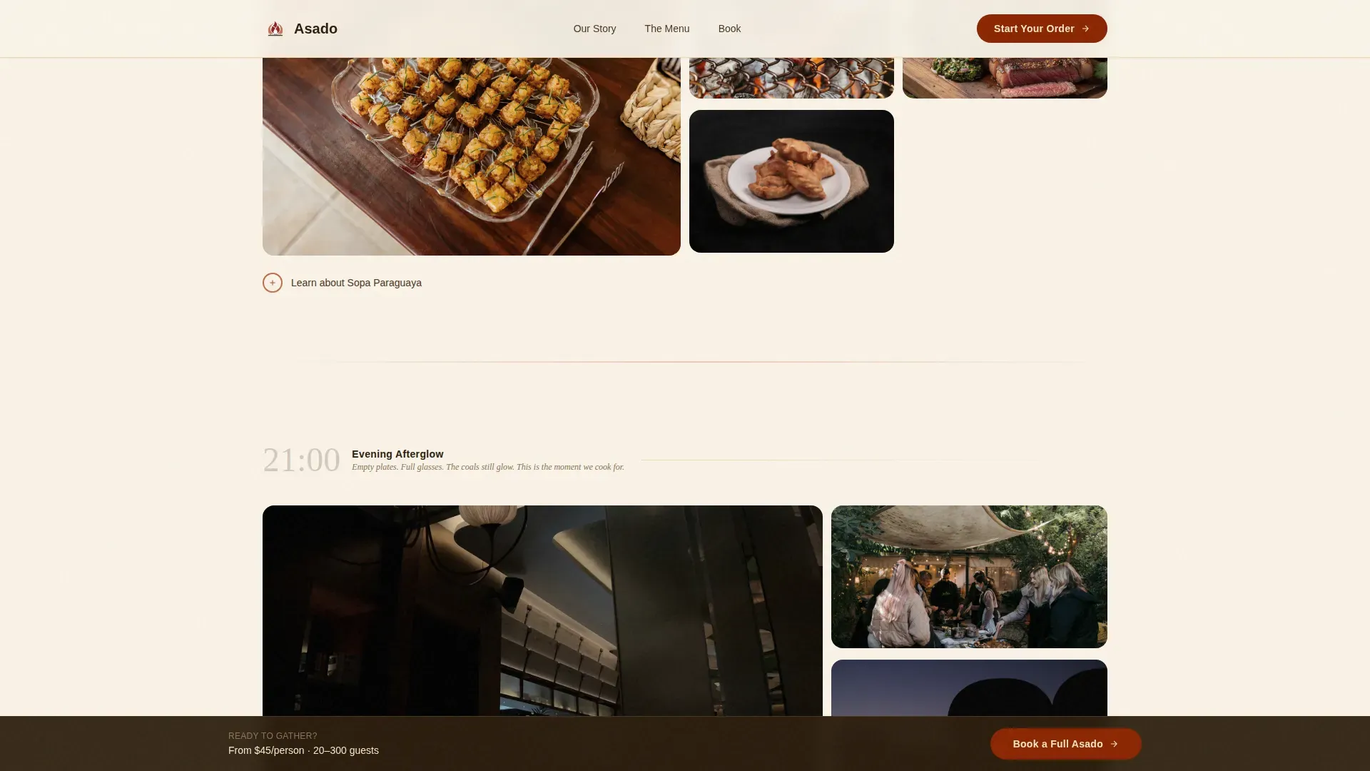 Paraguayan Cuisine Booking Website Template