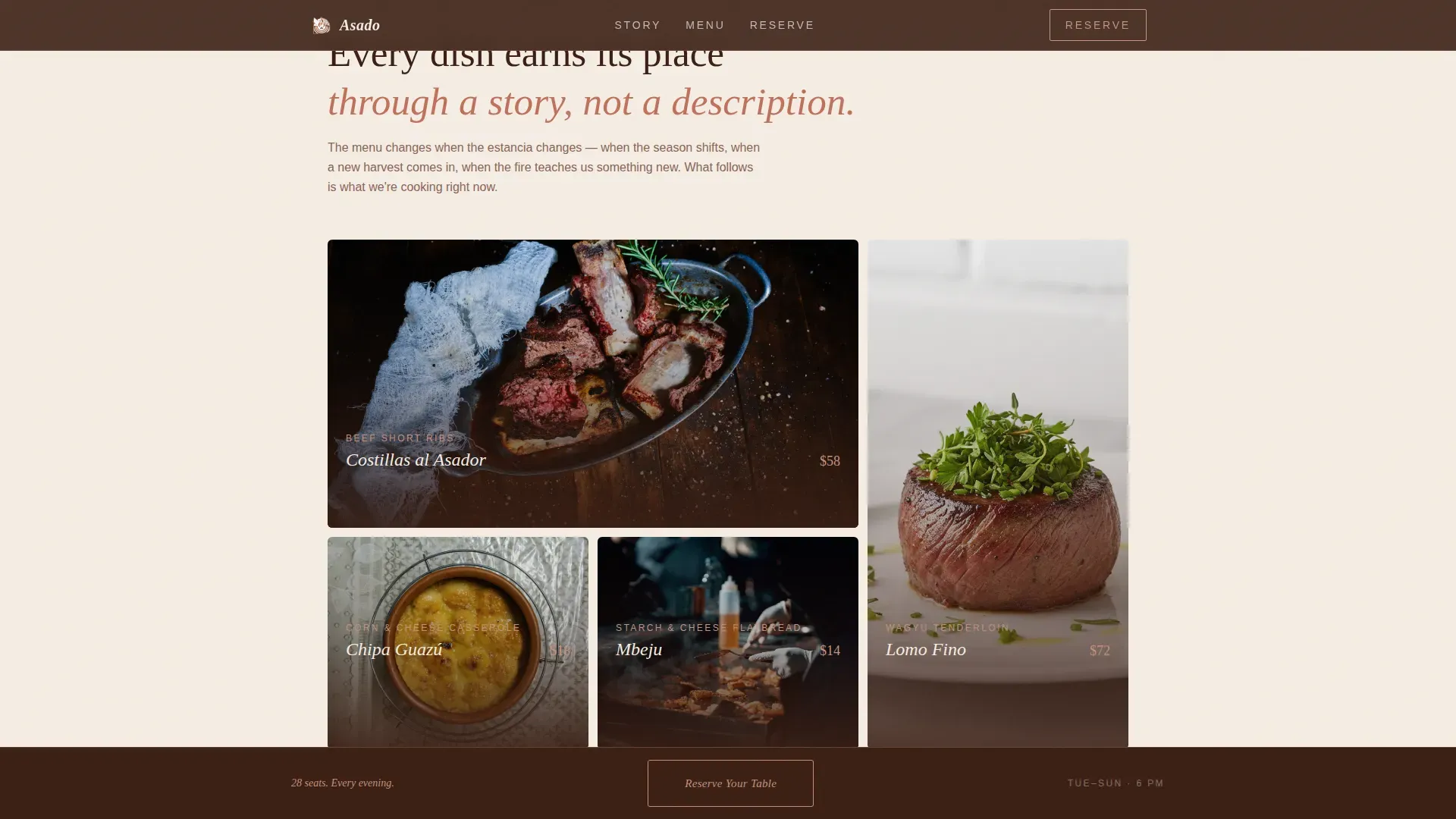 Authentic Paraguayan Restaurant Landing Page Template