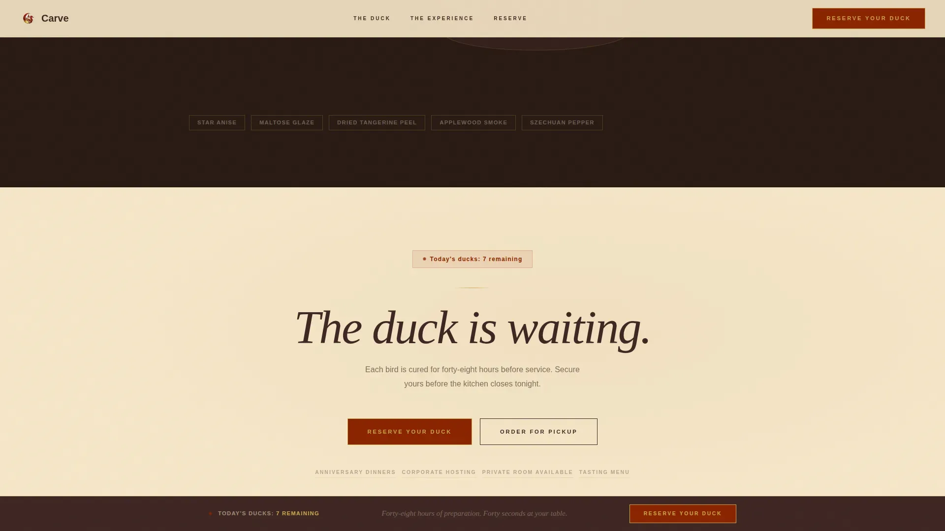Elite Peking Duck Landing Page Template