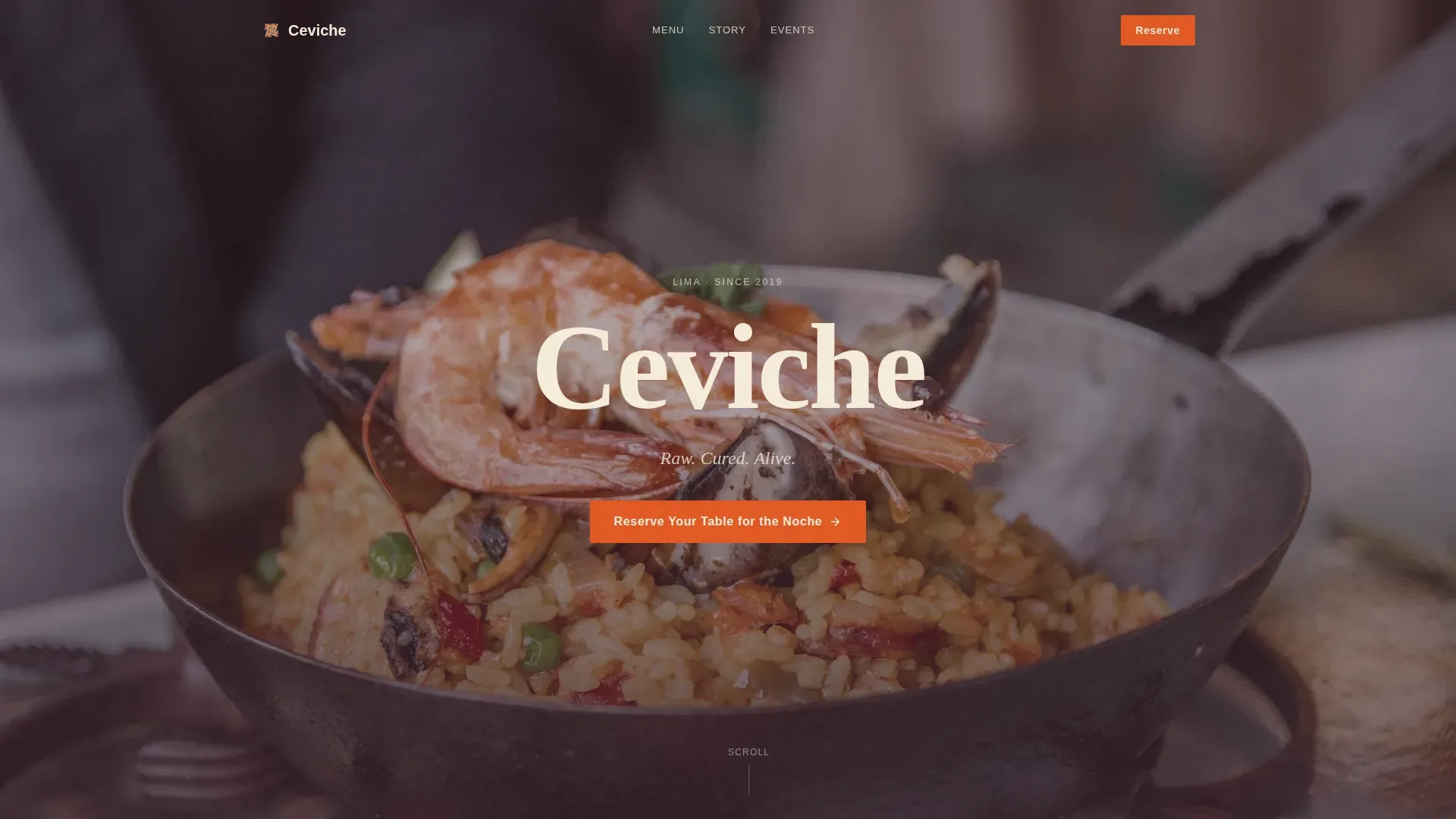Premium Peruvian Restaurant Landing Page Template
