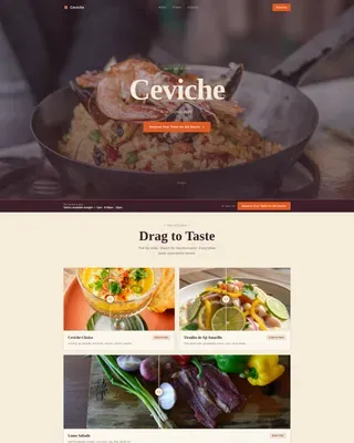 Premium Peruvian Restaurant Landing Page Template