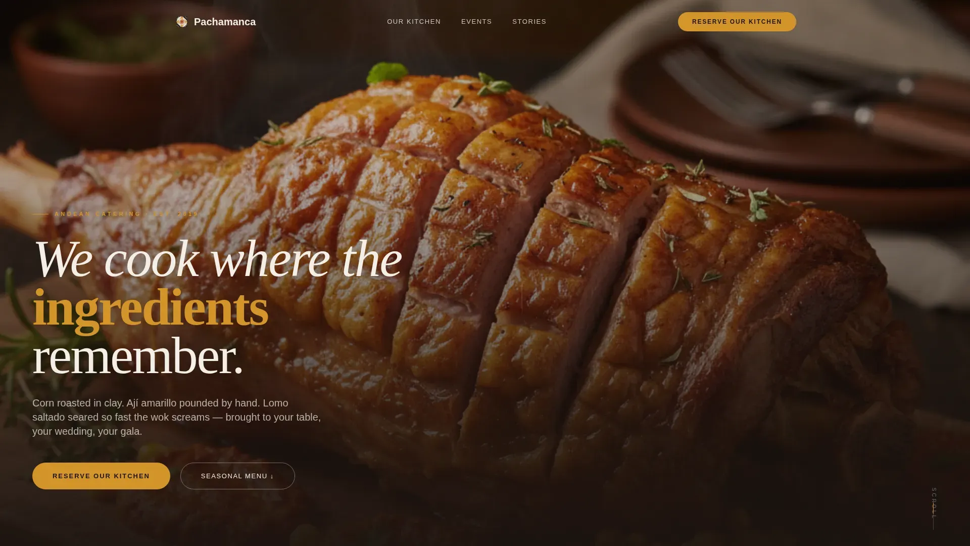 Bespoke Peruvian Catering Landing Page Template