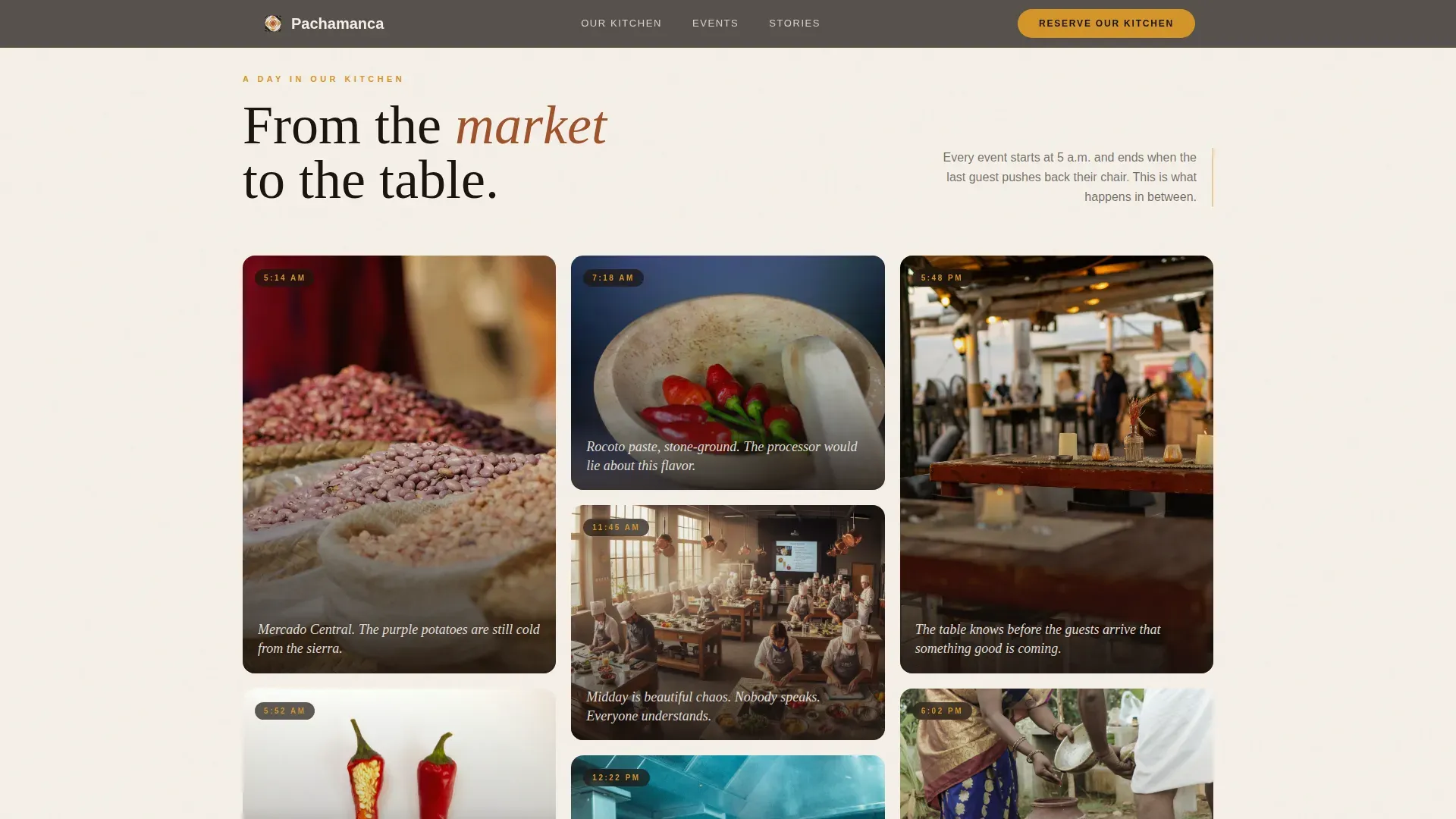 Bespoke Peruvian Catering Landing Page Template