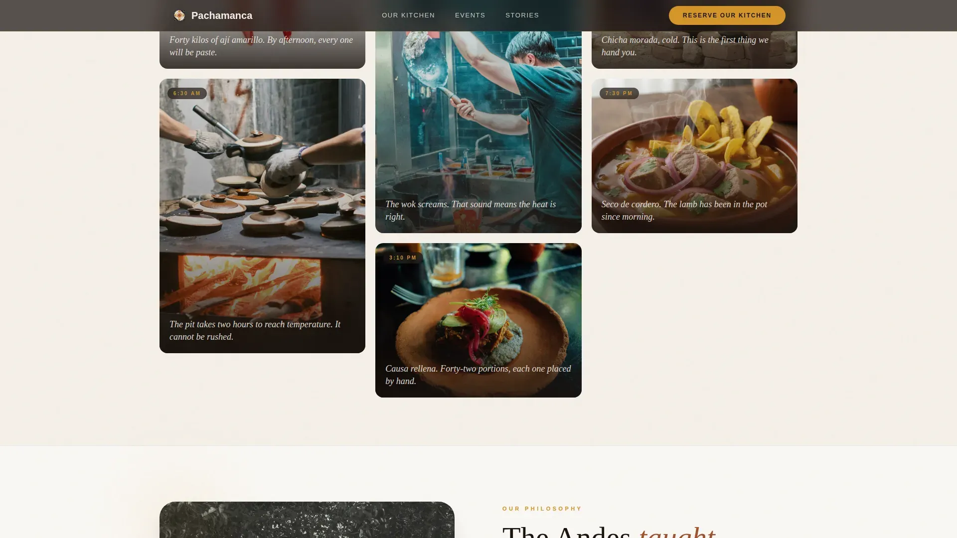 Bespoke Peruvian Catering Landing Page Template