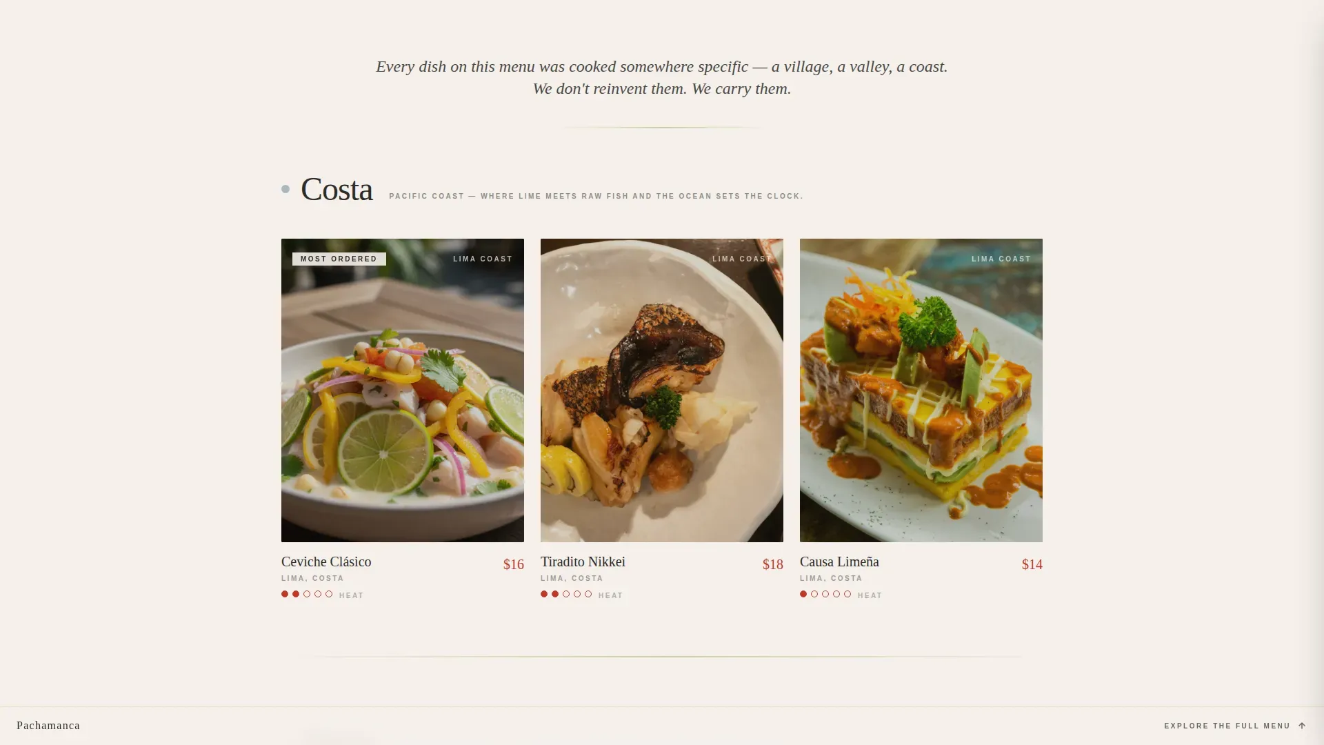 Signature Peruvian Kitchen Landing Page Template