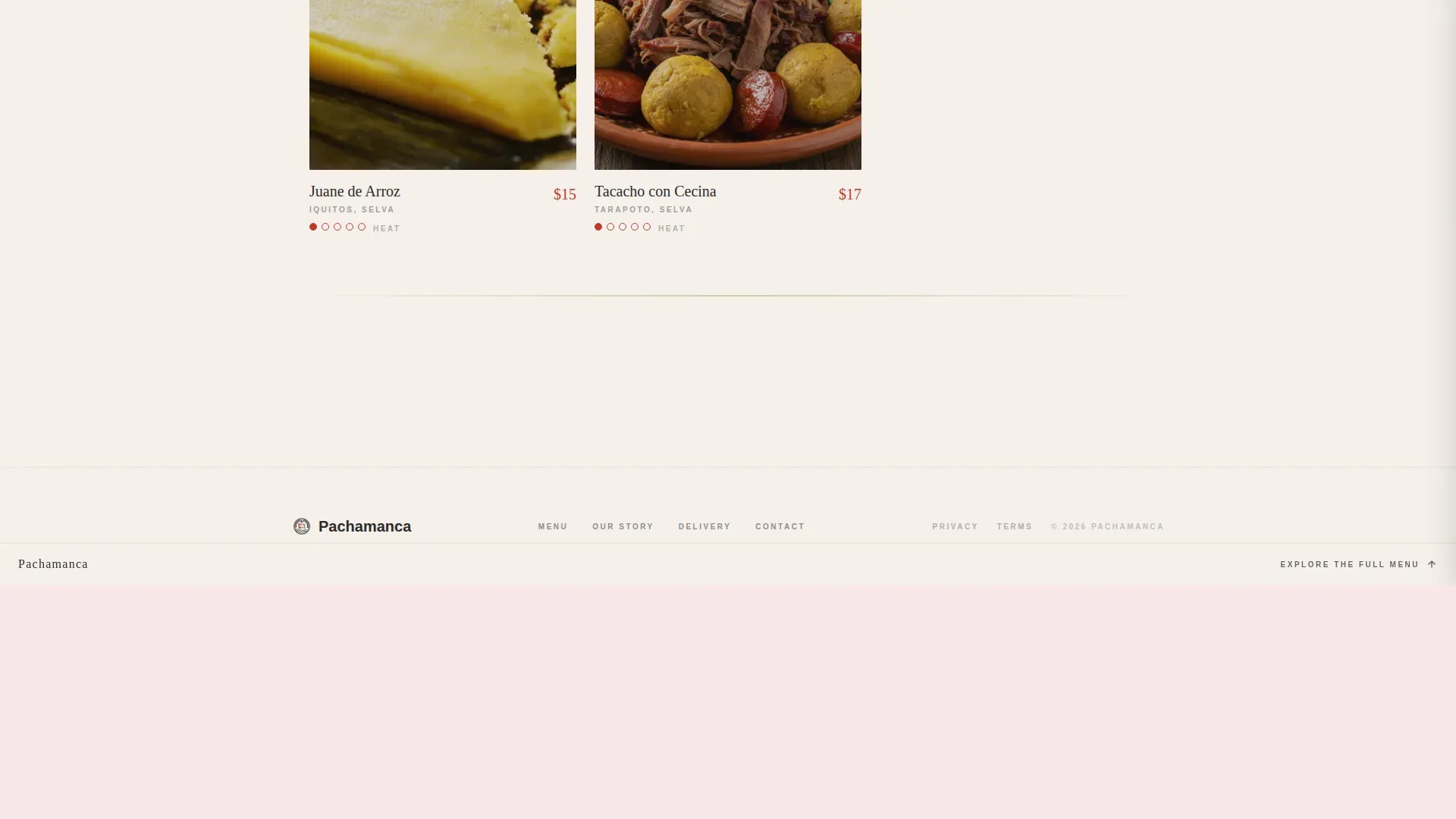Signature Peruvian Kitchen Landing Page Template