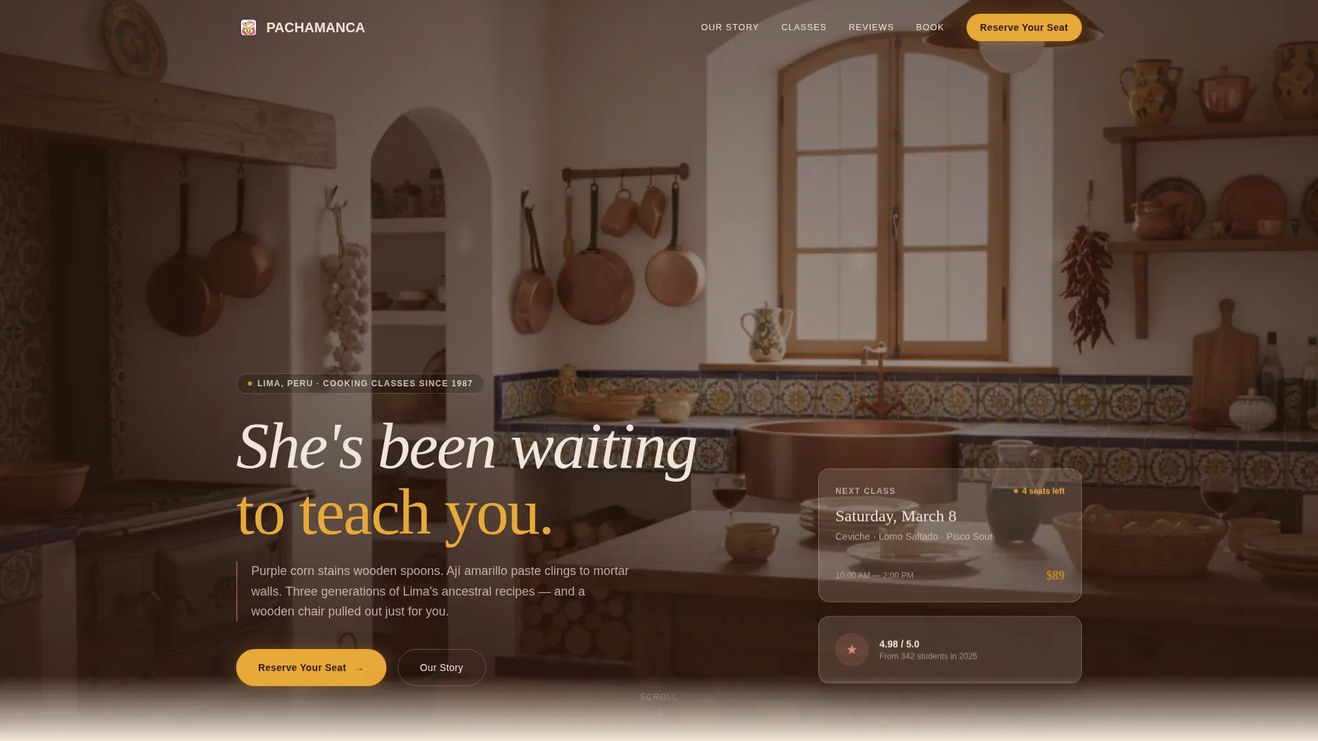 Ancestral Cooking Academy Landing Page Template