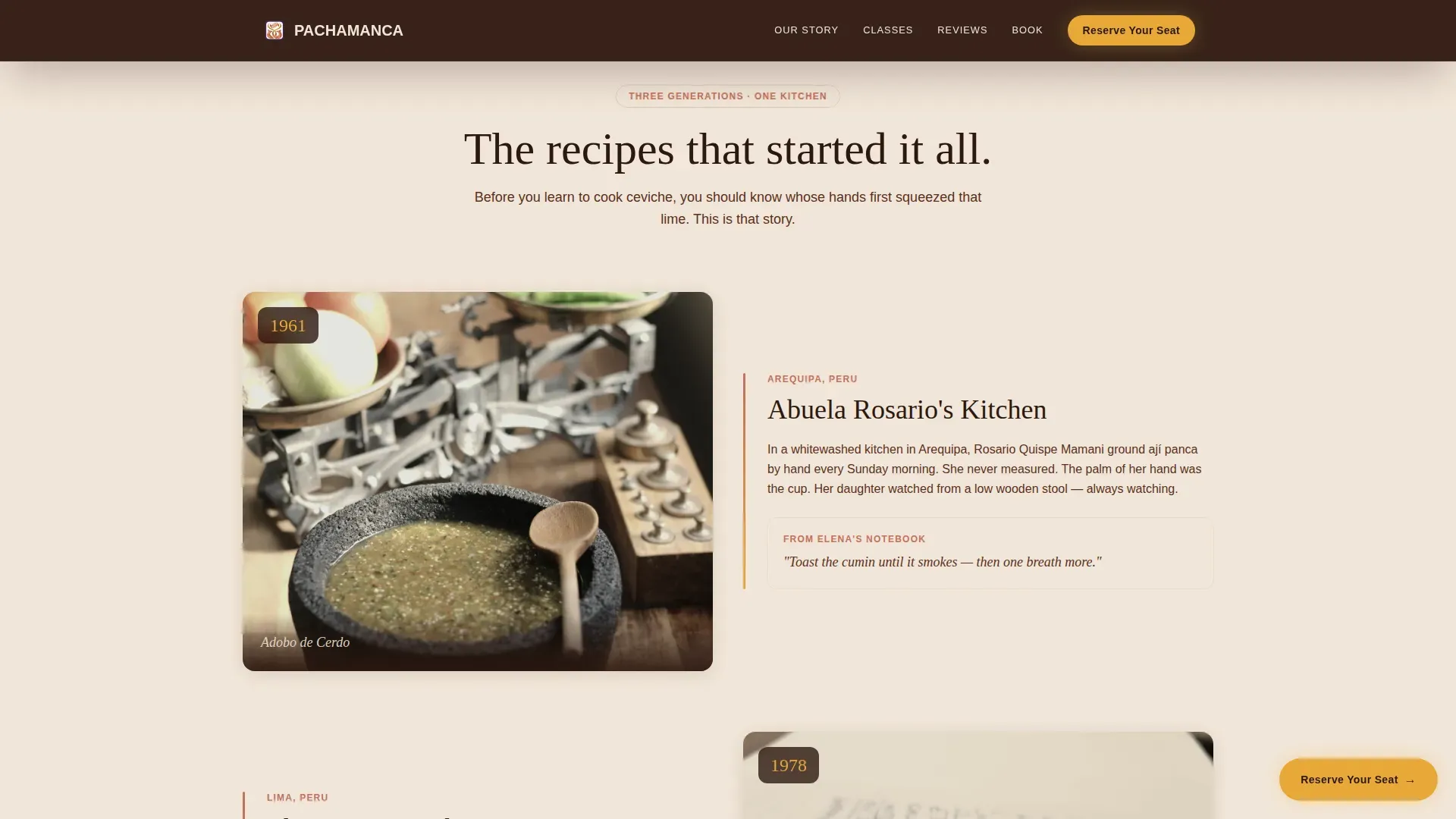 Ancestral Cooking Academy Landing Page Template