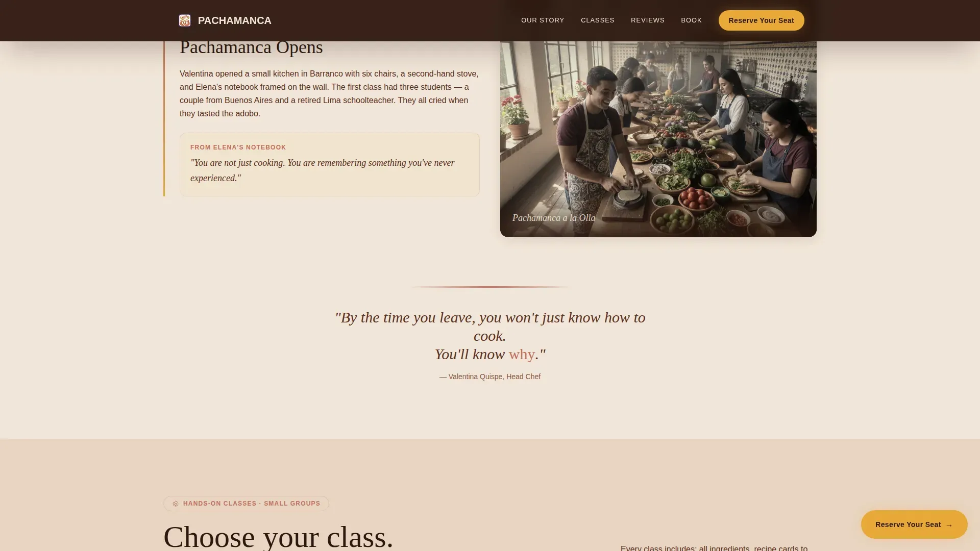 Ancestral Cooking Academy Landing Page Template