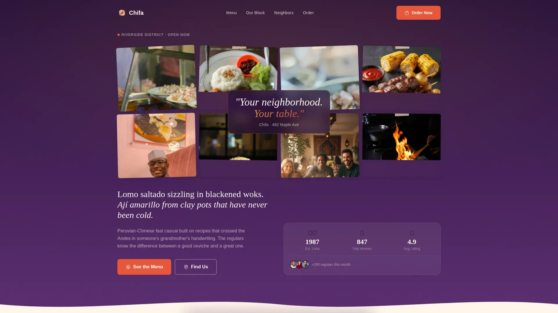 Artisanal Peruvian Bistro Landing Page Template