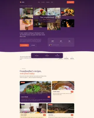 Artisanal Peruvian Bistro Landing Page Template