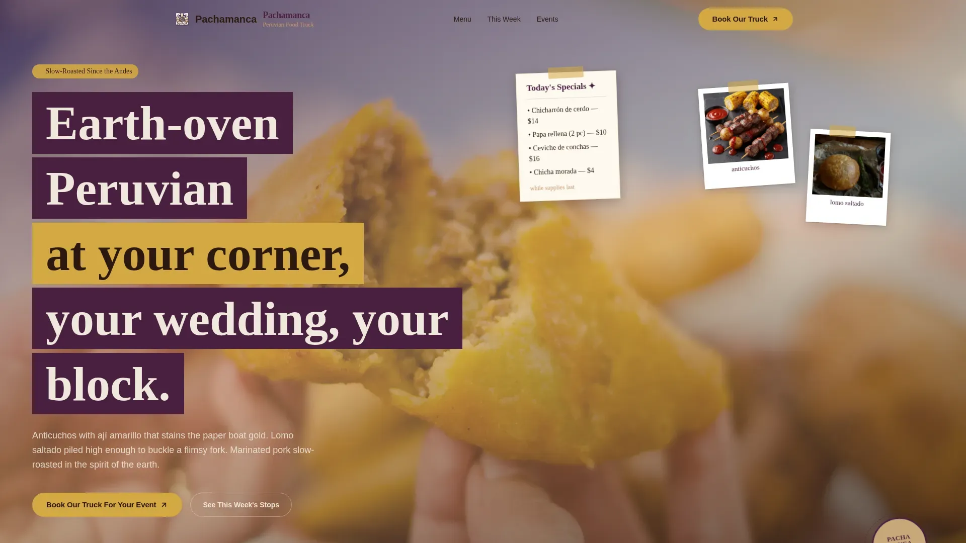 Gourmet Food Truck Landing Page Template