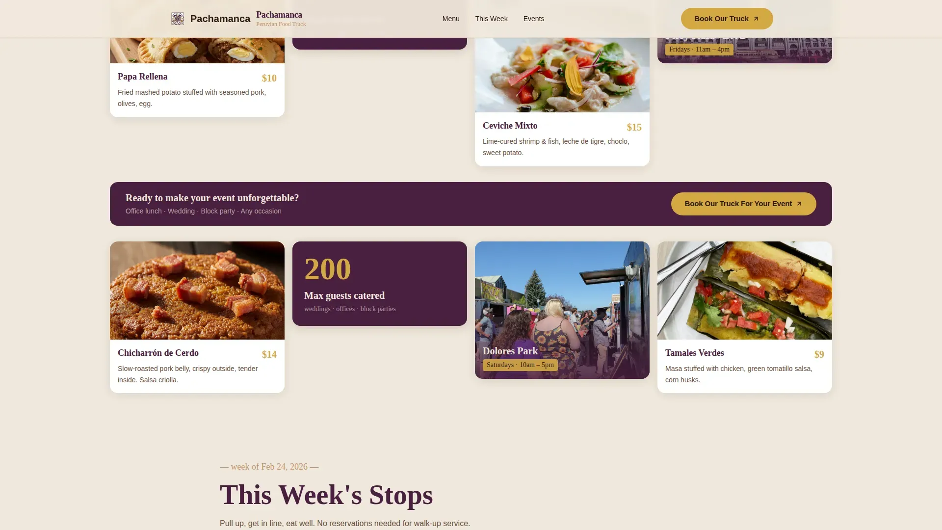 Gourmet Food Truck Landing Page Template