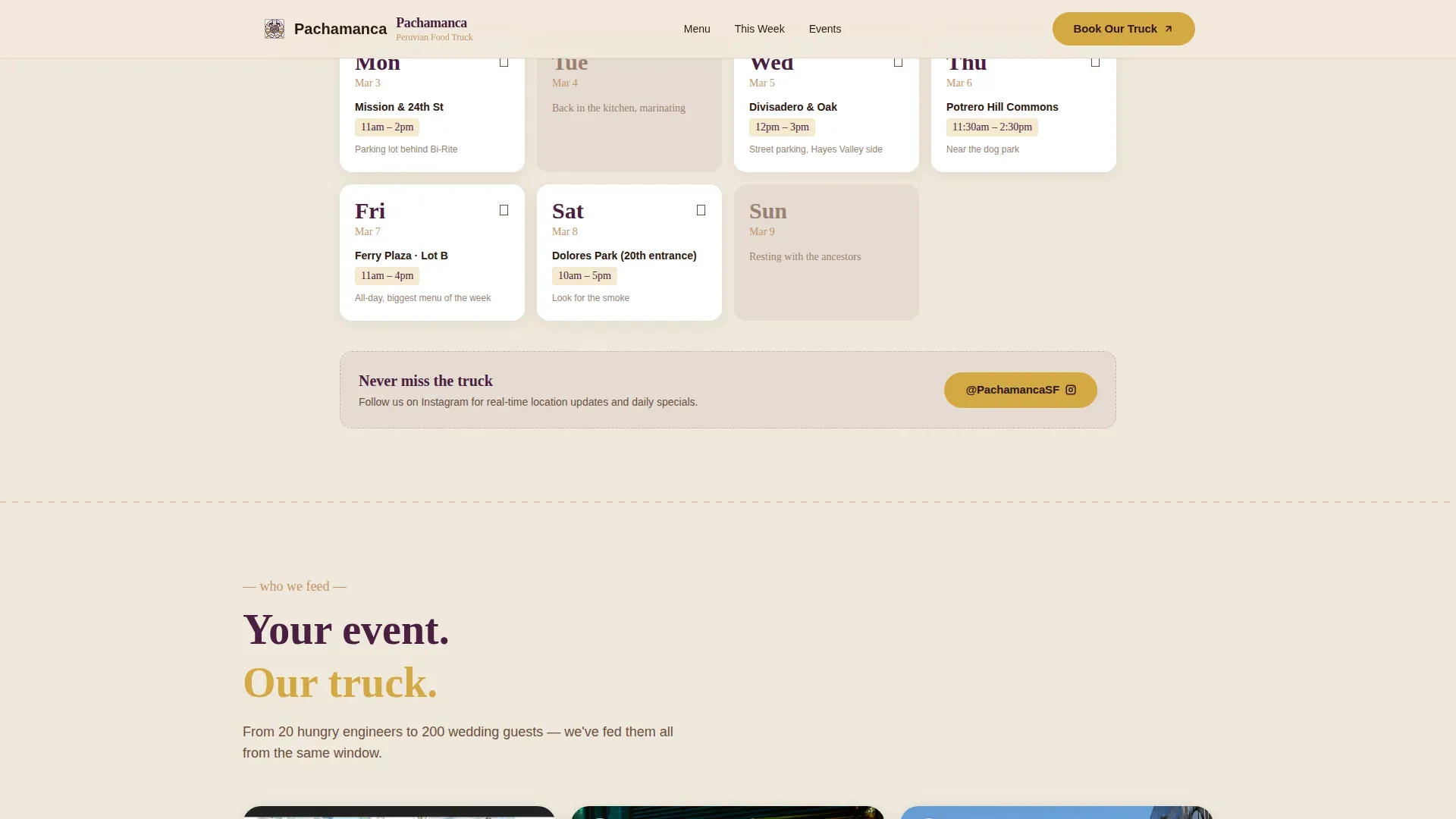 Gourmet Food Truck Landing Page Template