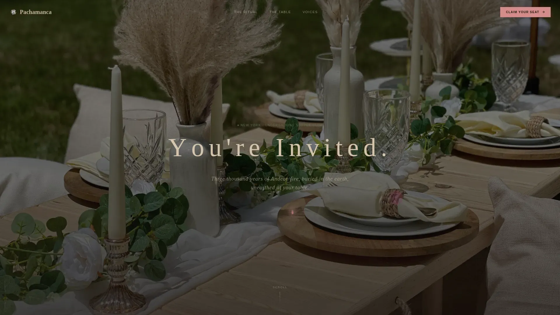 Experiential Supper Club Landing Page Template