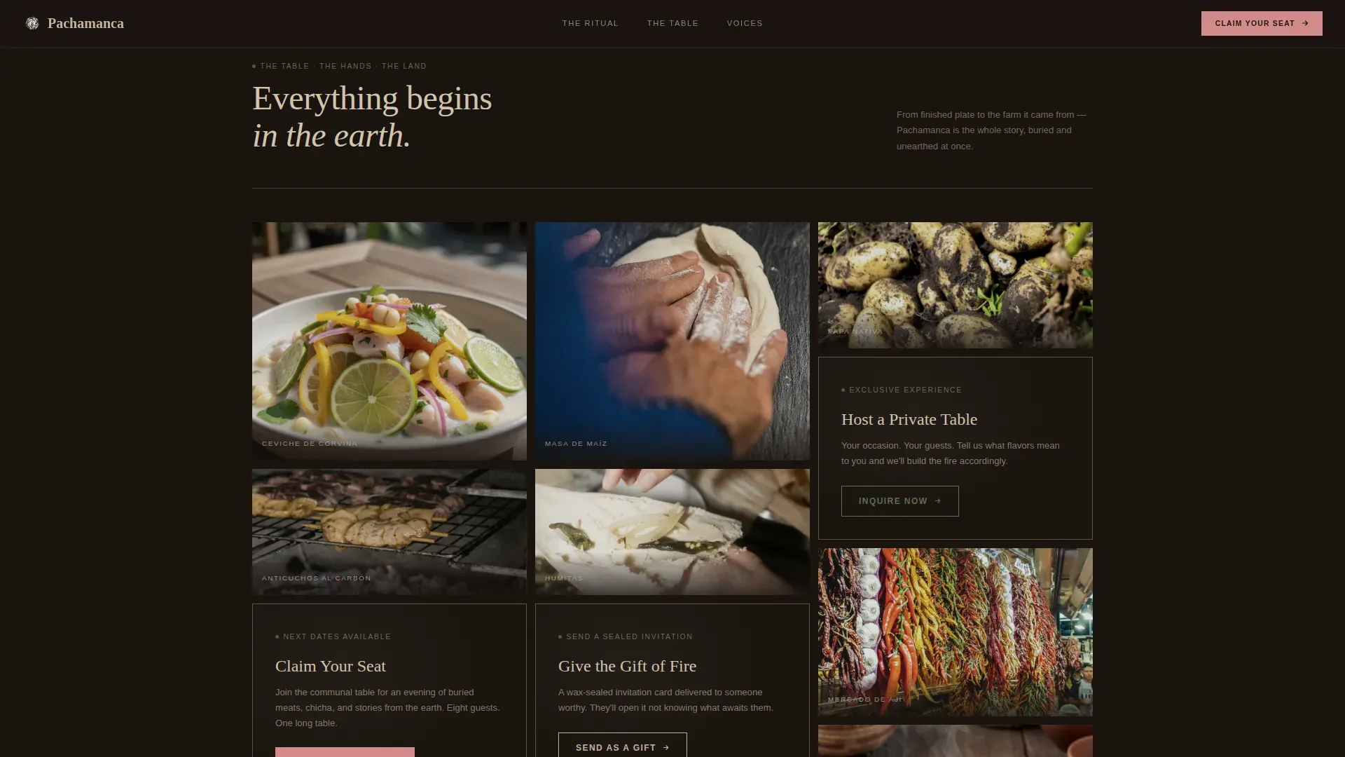 Experiential Supper Club Landing Page Template
