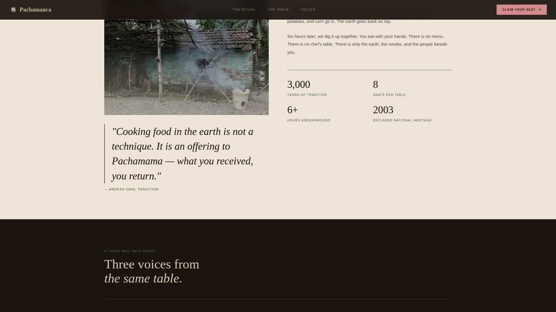 Experiential Supper Club Landing Page Template