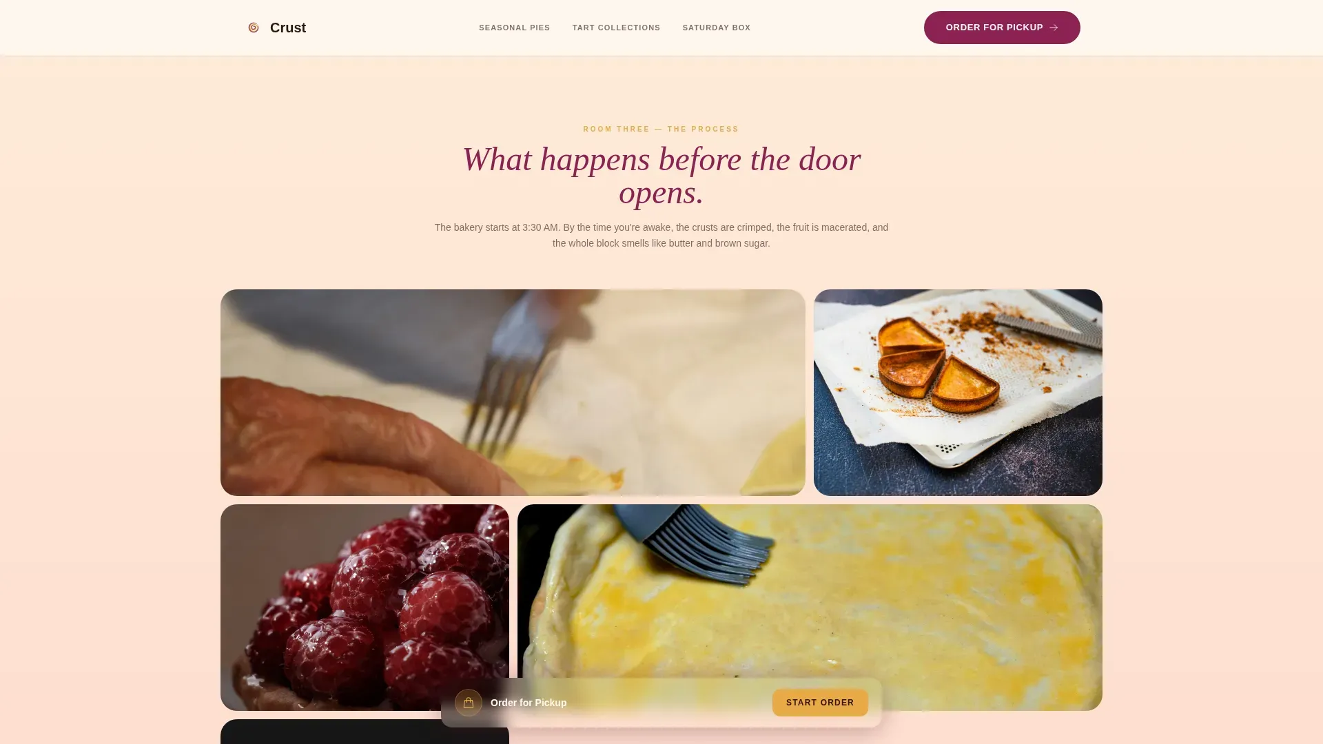 Artisan Pie & Tart Shop Order Website Template