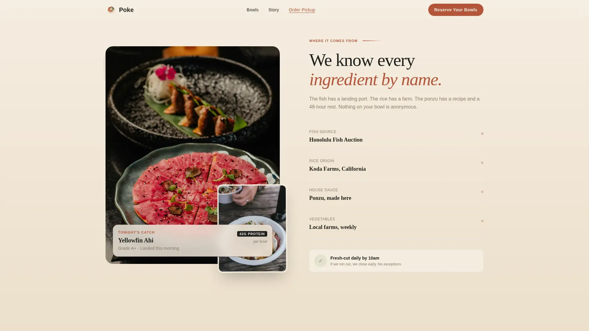 Artisan Bowl Bar Landing Page Template