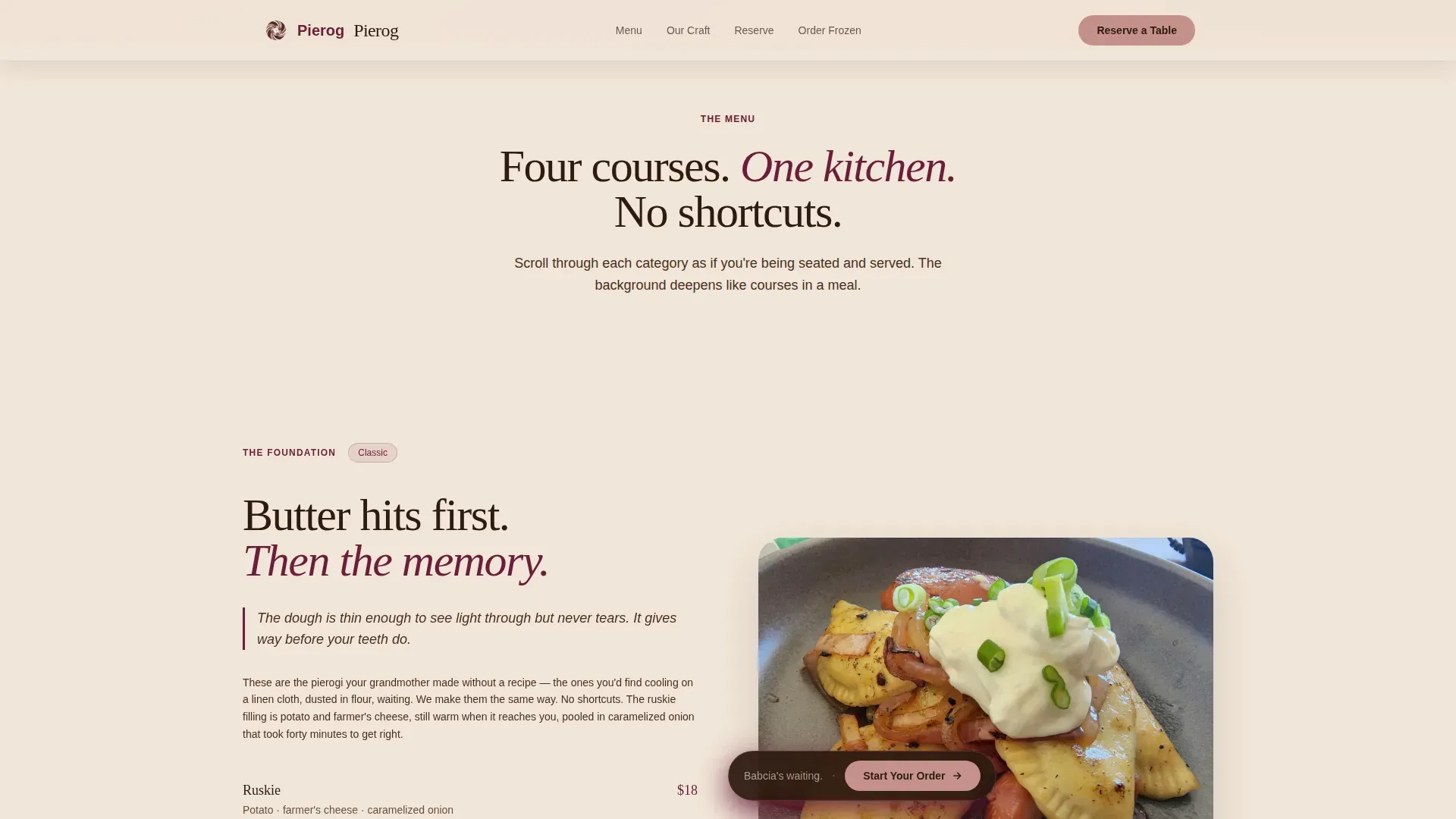 Premium Polish Cuisine Landing Page Template