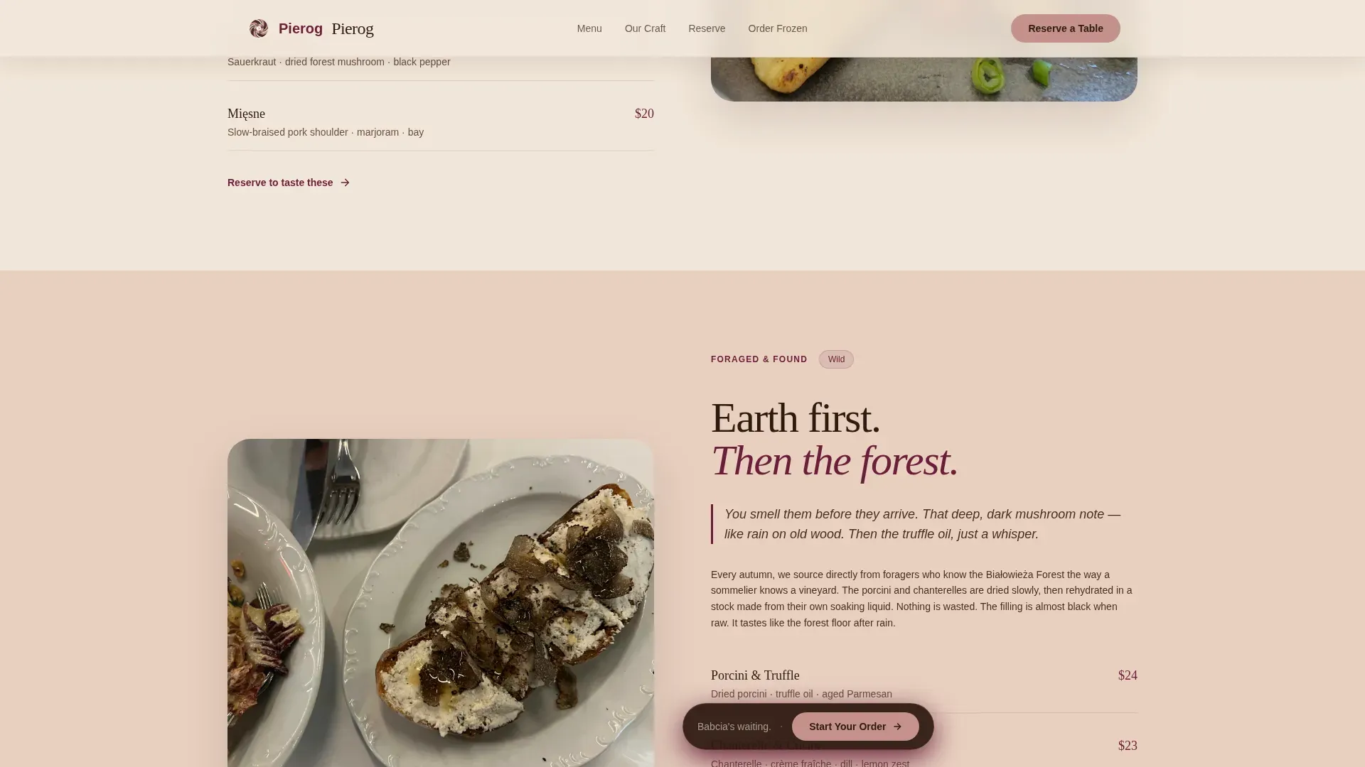 Premium Polish Cuisine Landing Page Template