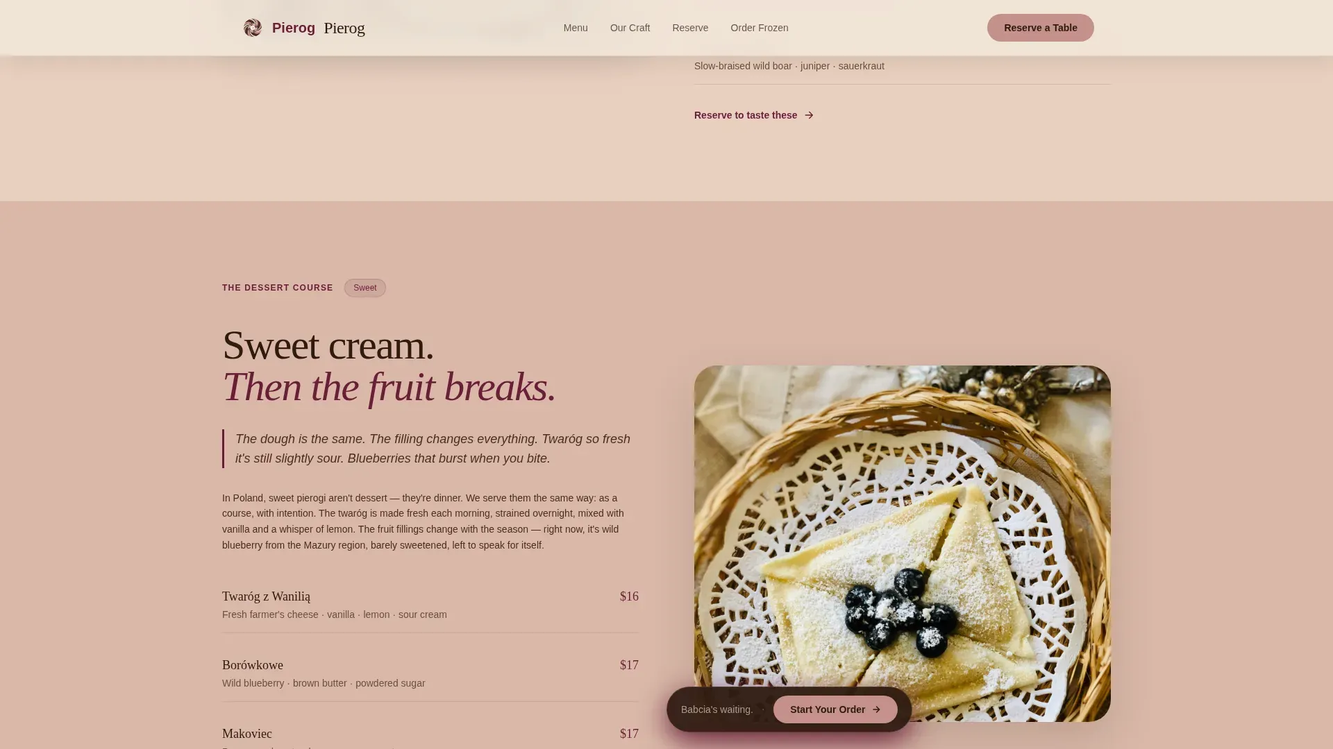 Premium Polish Cuisine Landing Page Template
