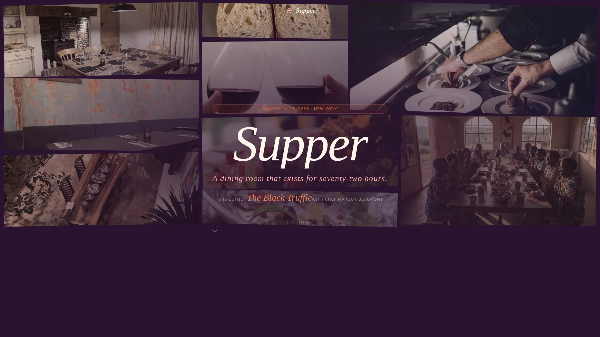 Neo-Retro Pop-Up Dining Event Landing Page Template
