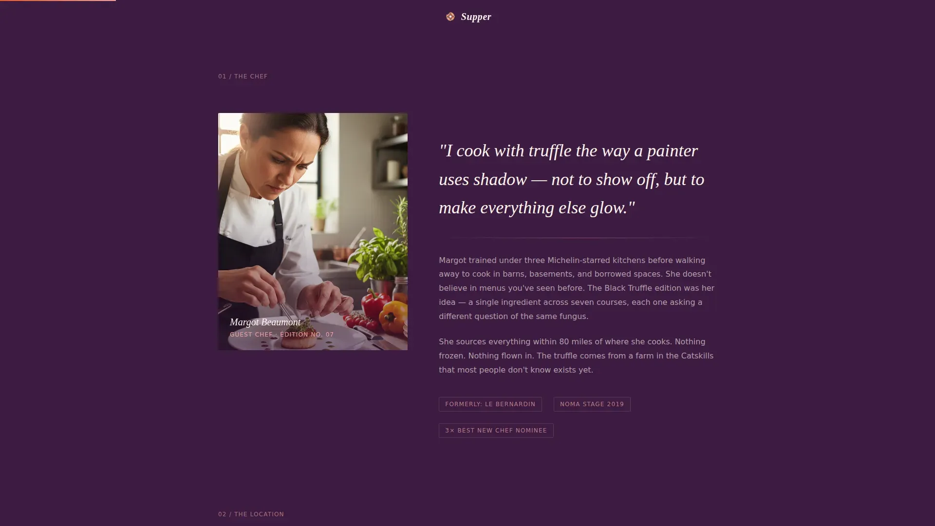 Neo-Retro Pop-Up Dining Event Landing Page Template
