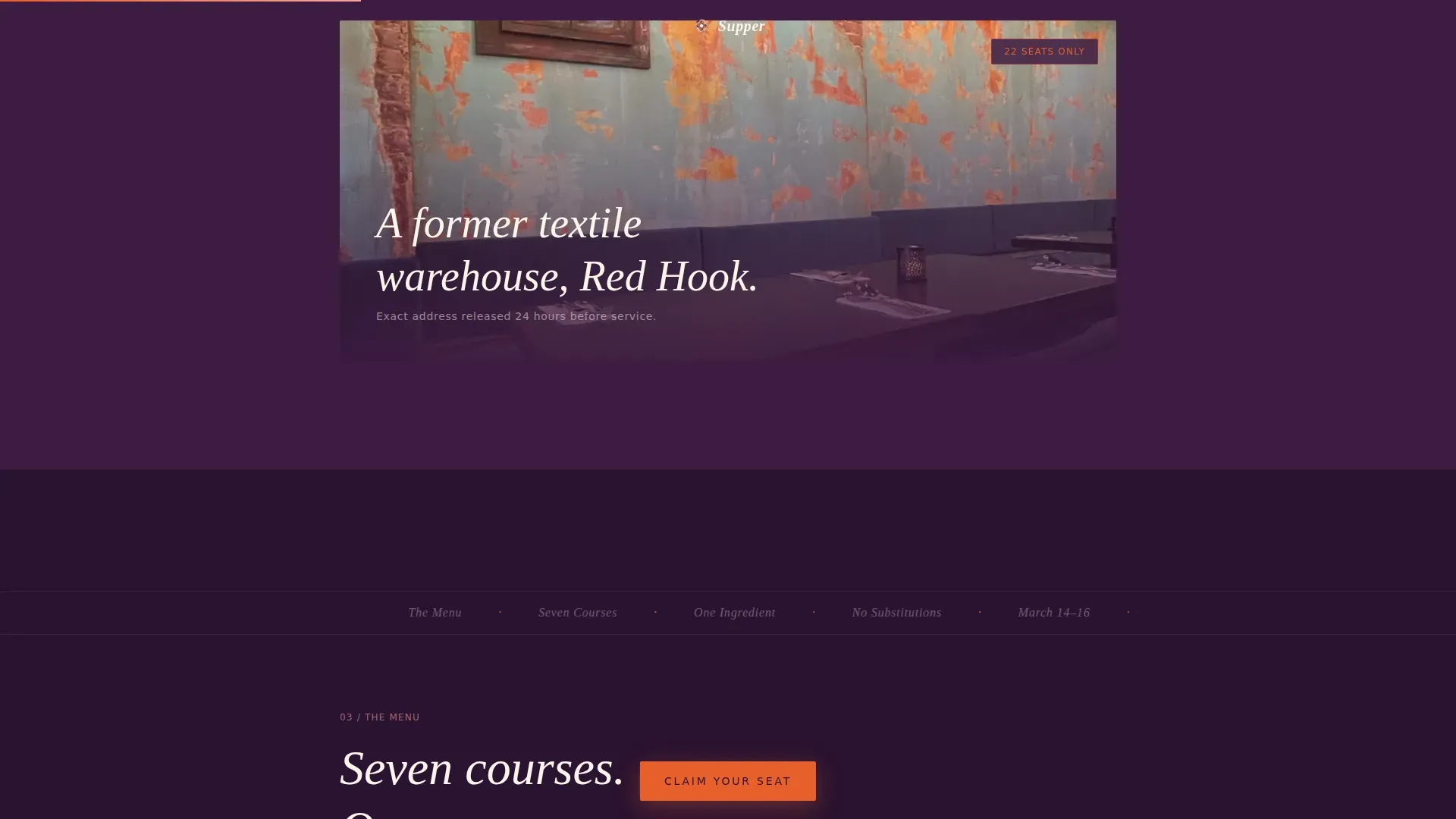 Neo-Retro Pop-Up Dining Event Landing Page Template