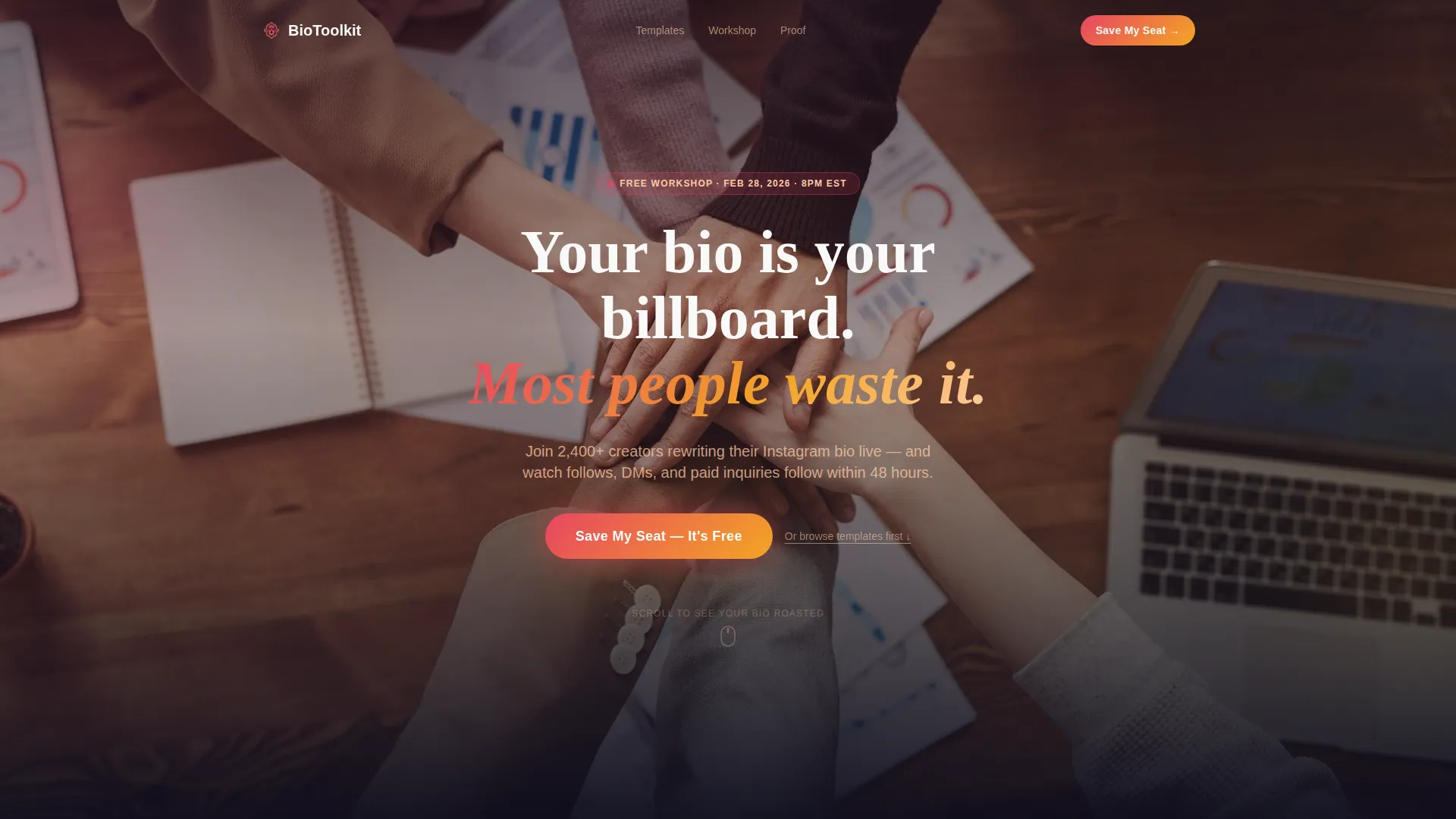 Instagram Bio Landing Page Template