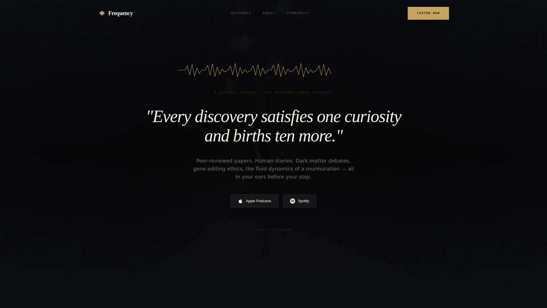 Compelling Science Podcast Landing Page Template