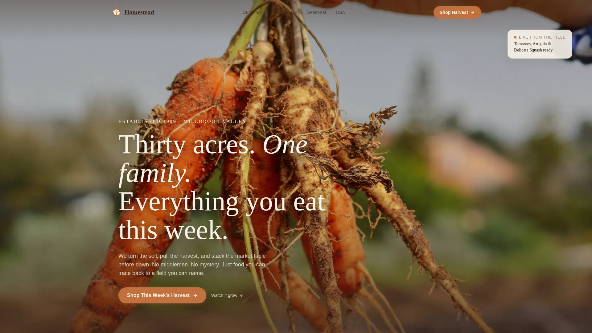 Rustic Sustainable Farm Landing Page Template