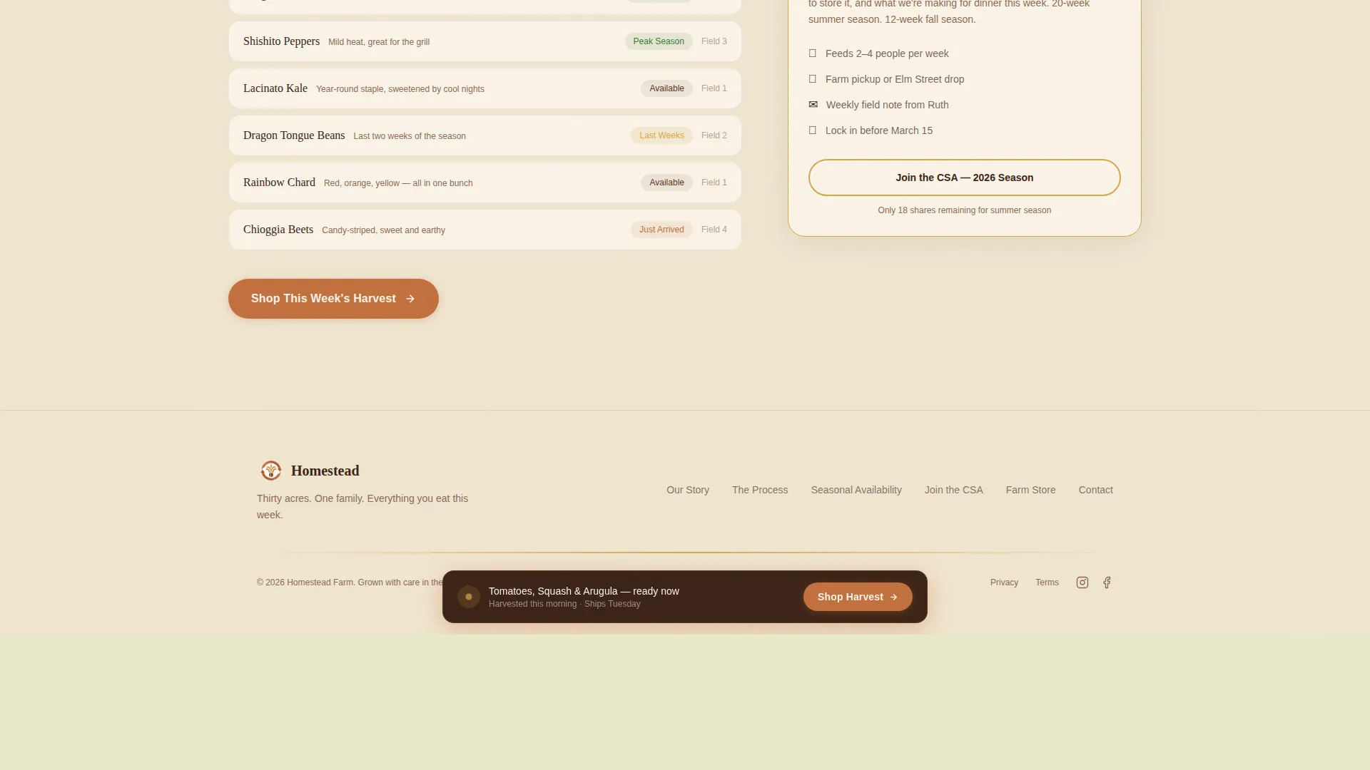 Rustic Sustainable Farm Landing Page Template