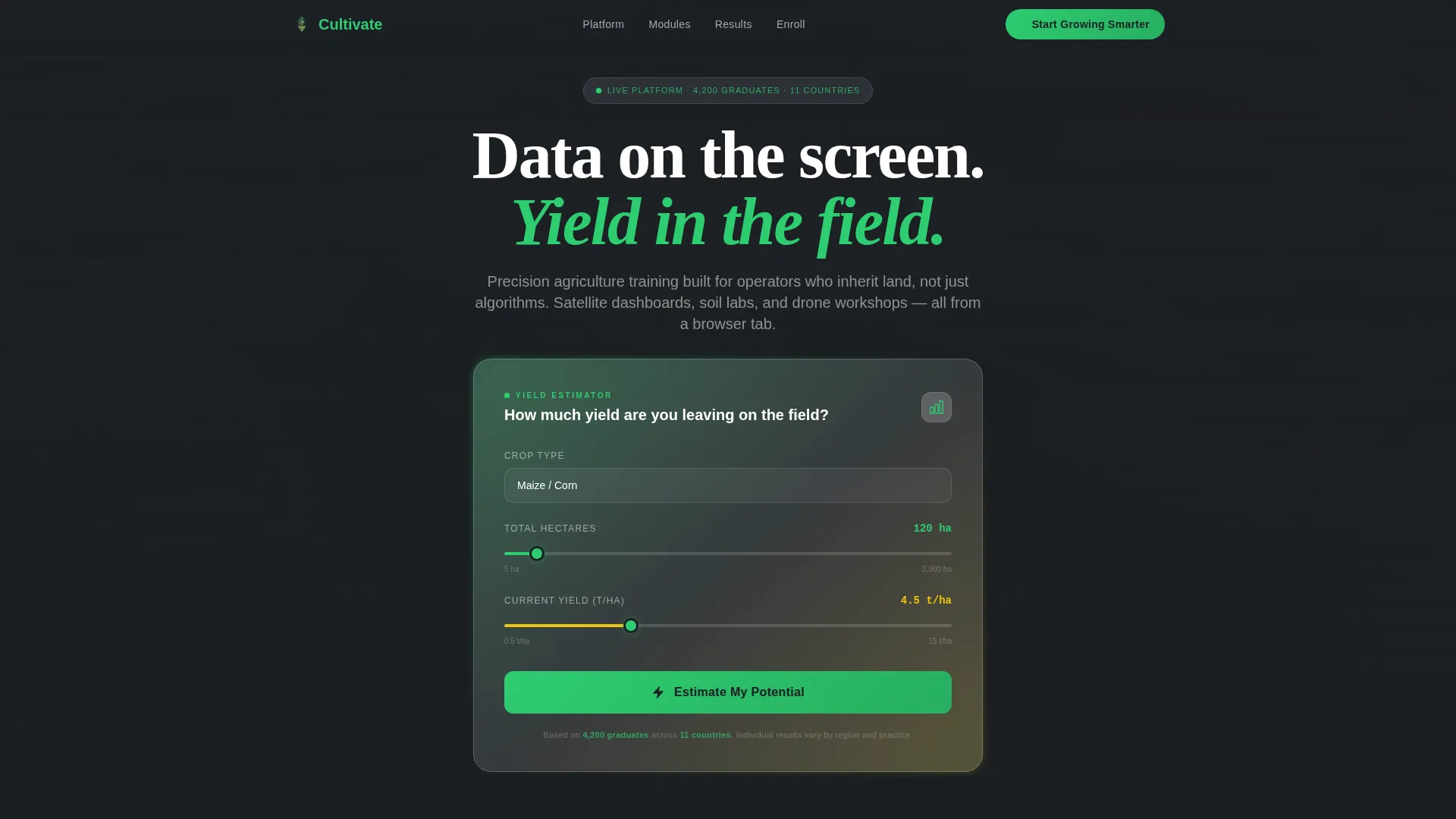 Precision Agriculture Course Landing Page Template