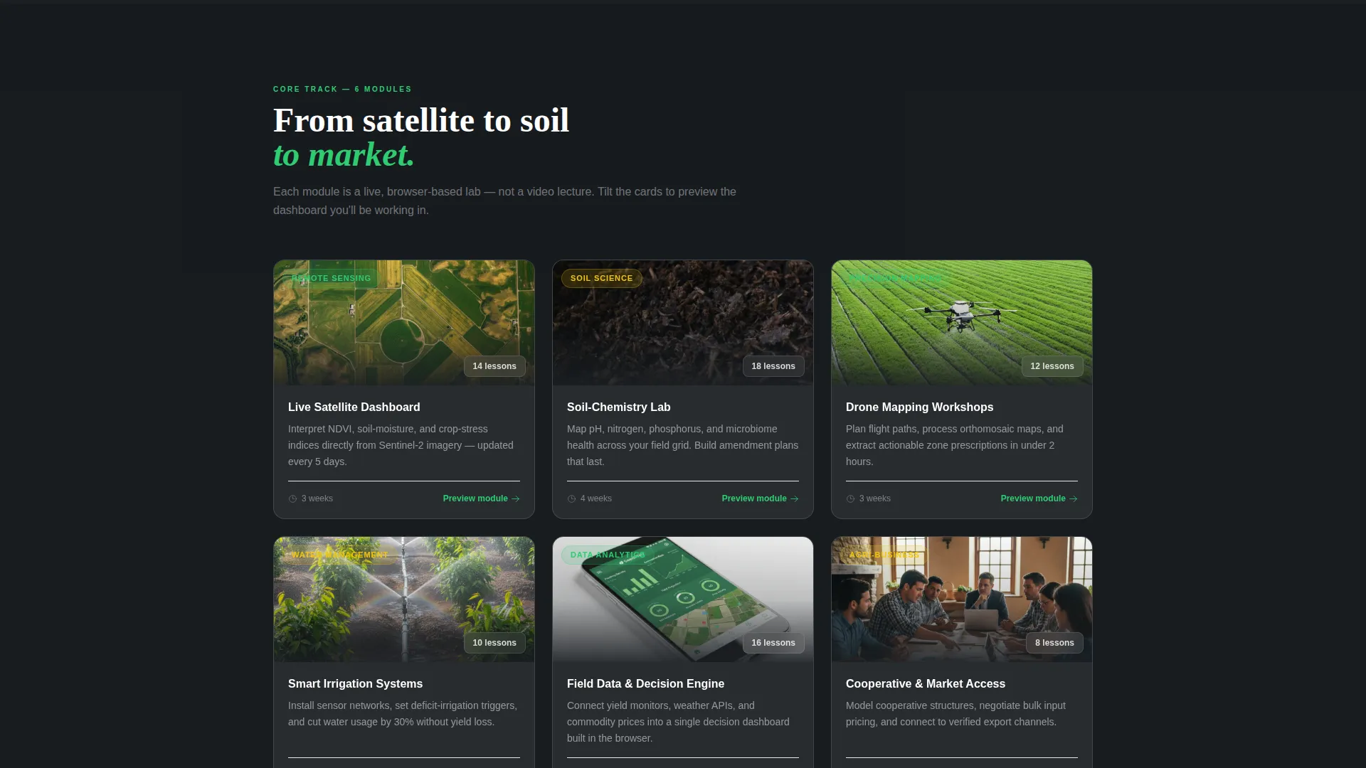 Precision Agriculture Course Landing Page Template