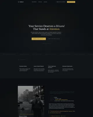 Police Officer Professional Résumé Landing Page