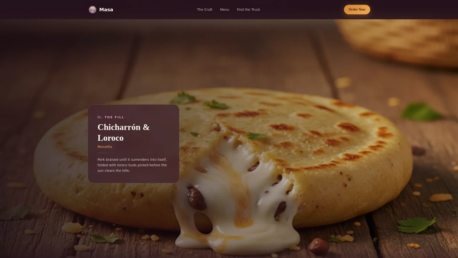Authentic Pupuseria Craft | Free Website Template | Rocket