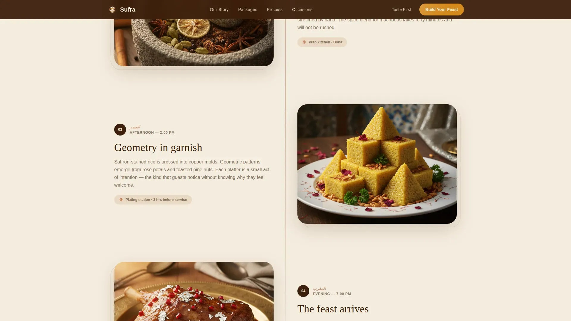 Qatari Catering Landing Page Template | Agrarian Root