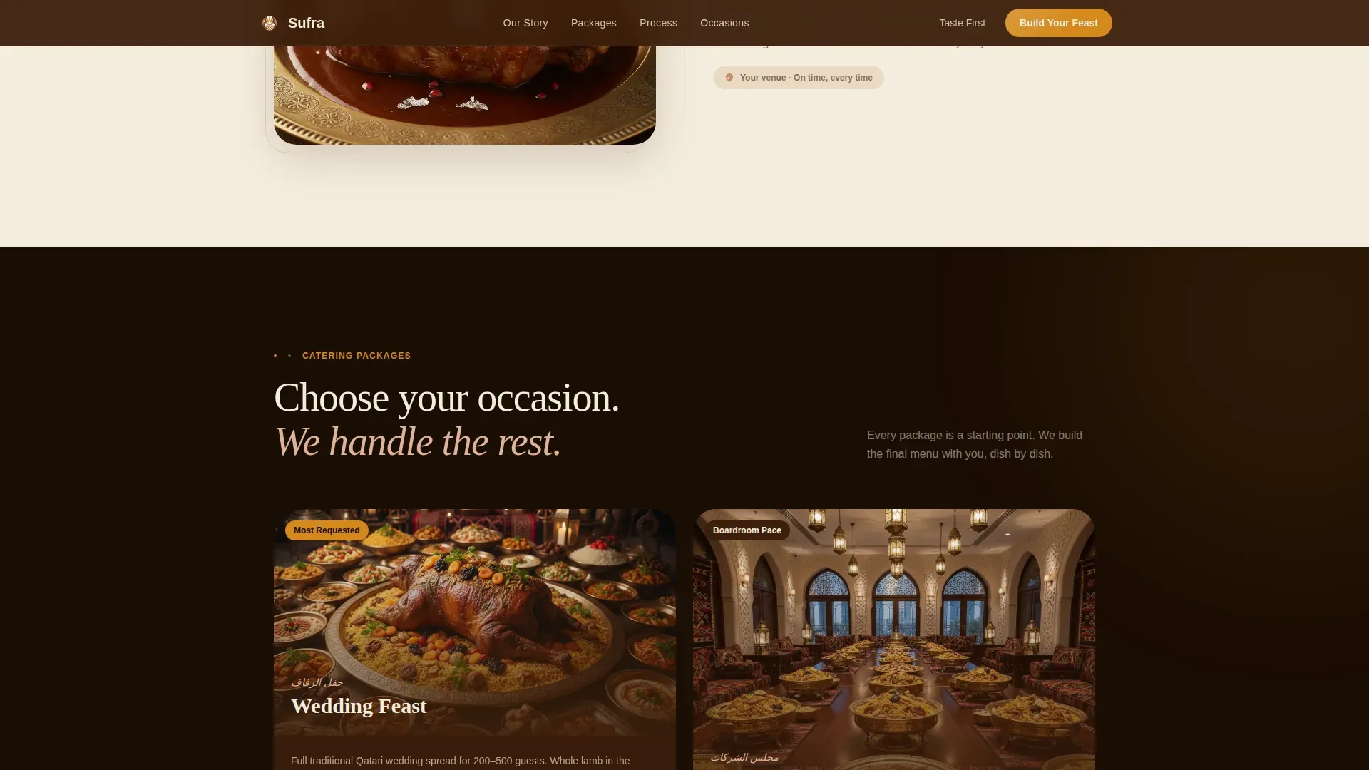 Qatari Catering Landing Page Template | Agrarian Root
