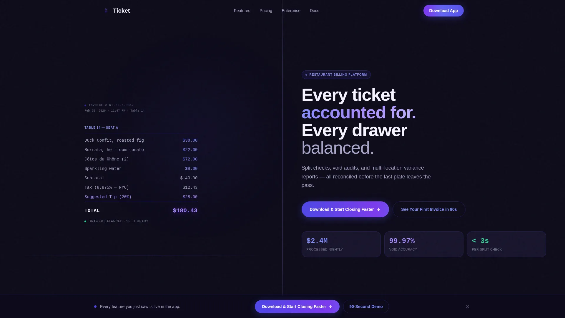 Restaurant Software & SaaS Professional Website Template