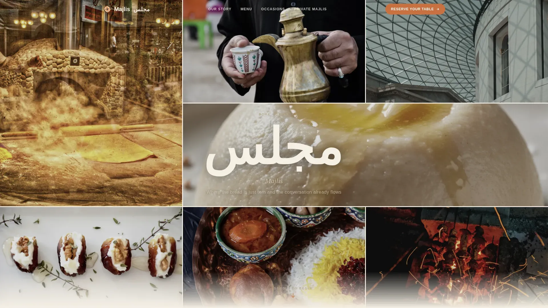 Warm Artisan Qatari Restaurant Landing Page Template
