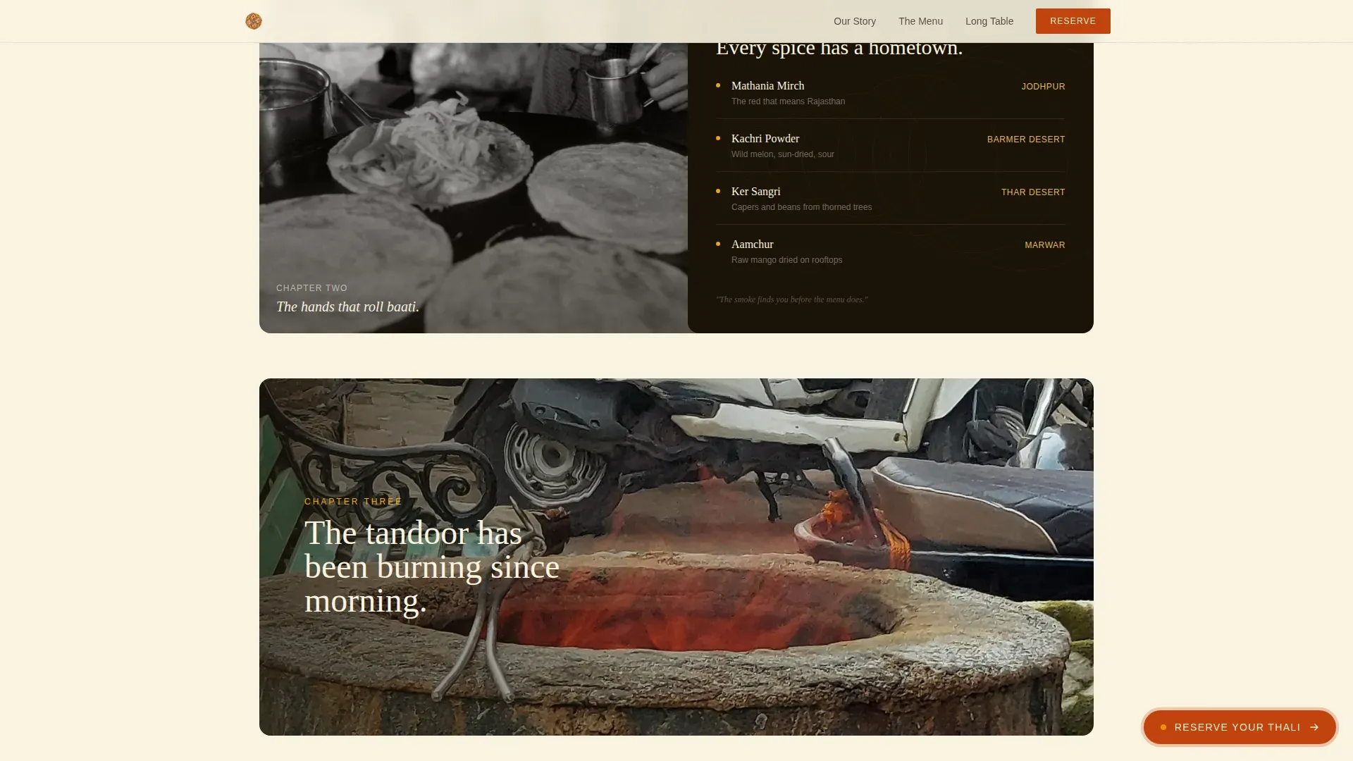 Rajasthani Restaurant Reservation Landing Page Template