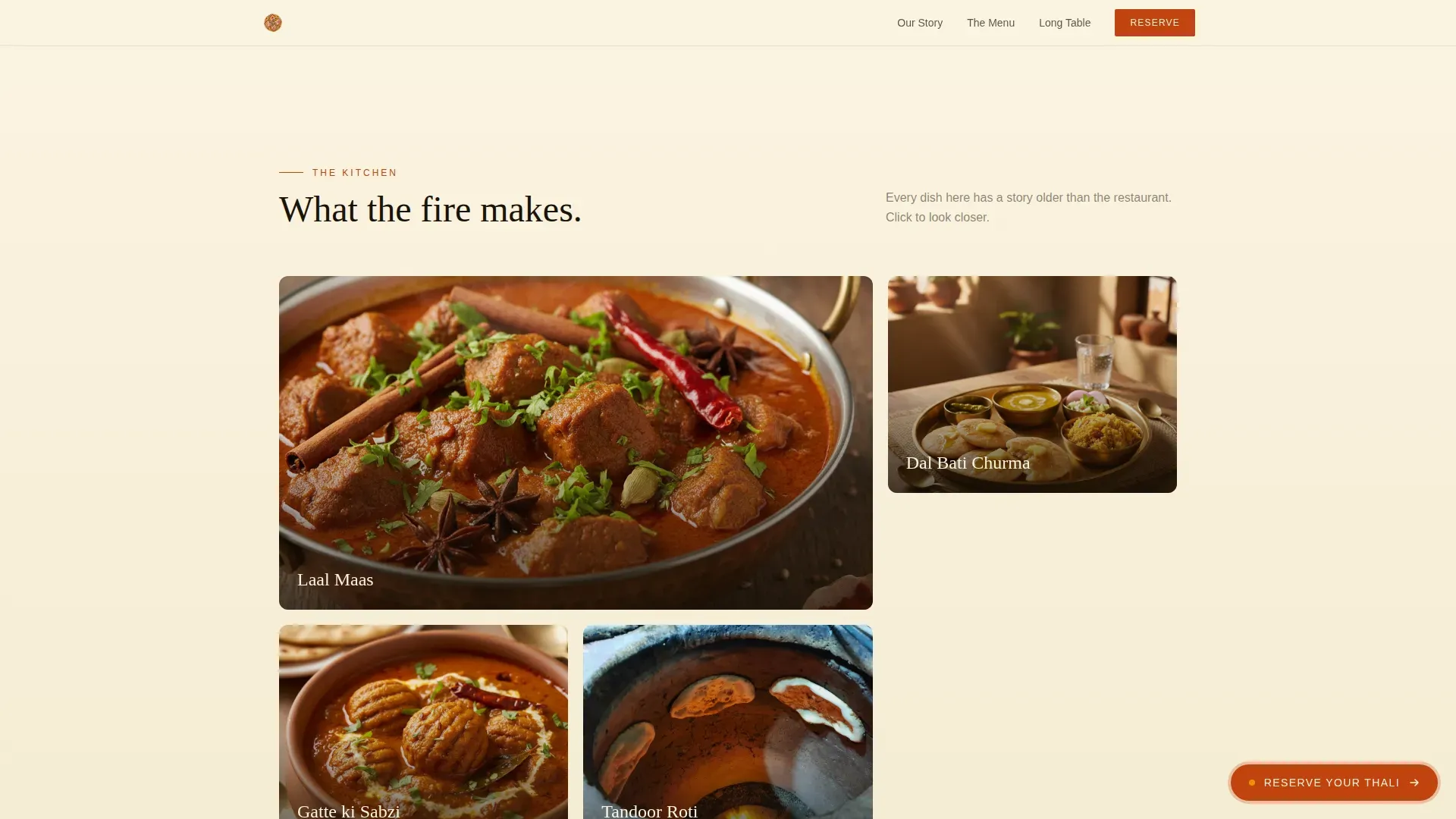 Rajasthani Restaurant Reservation Landing Page Template