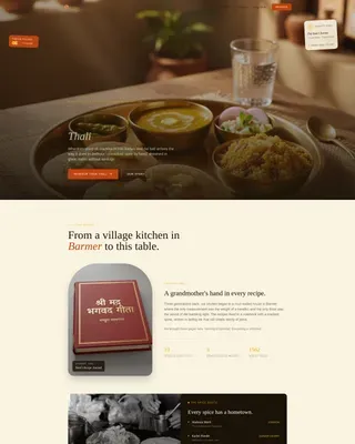 Rajasthani Restaurant Reservation Landing Page Template