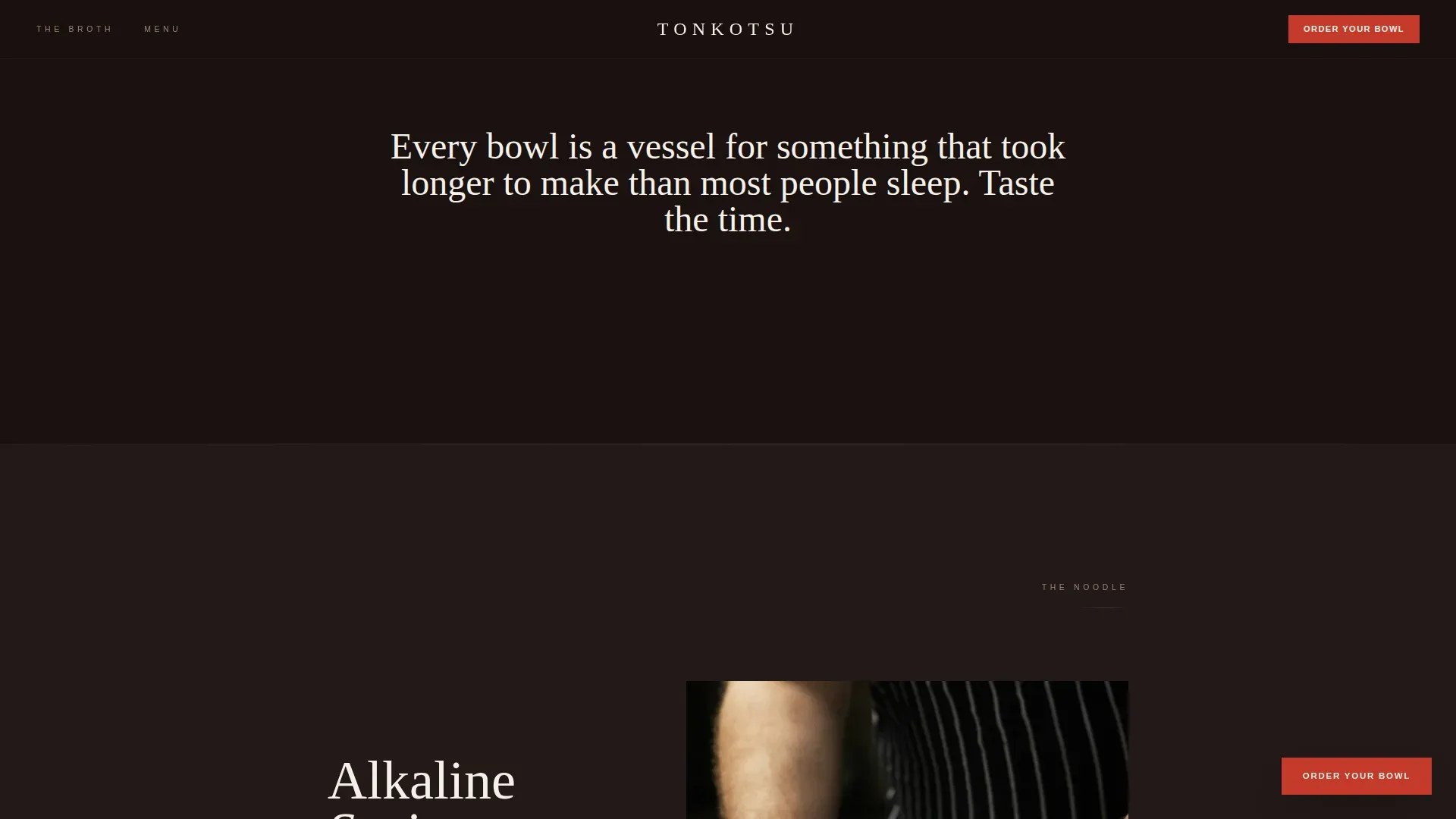 Luxe Minimal Ramen Restaurant Landing Page Template