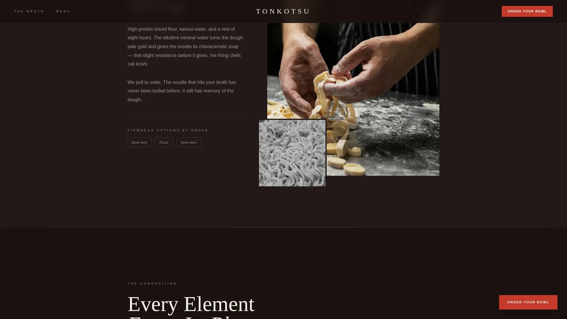 Luxe Minimal Ramen Restaurant Landing Page Template