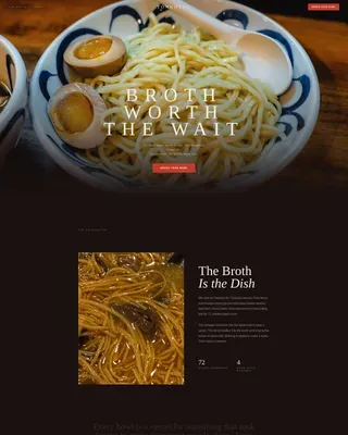 Luxe Minimal Ramen Restaurant Landing Page Template