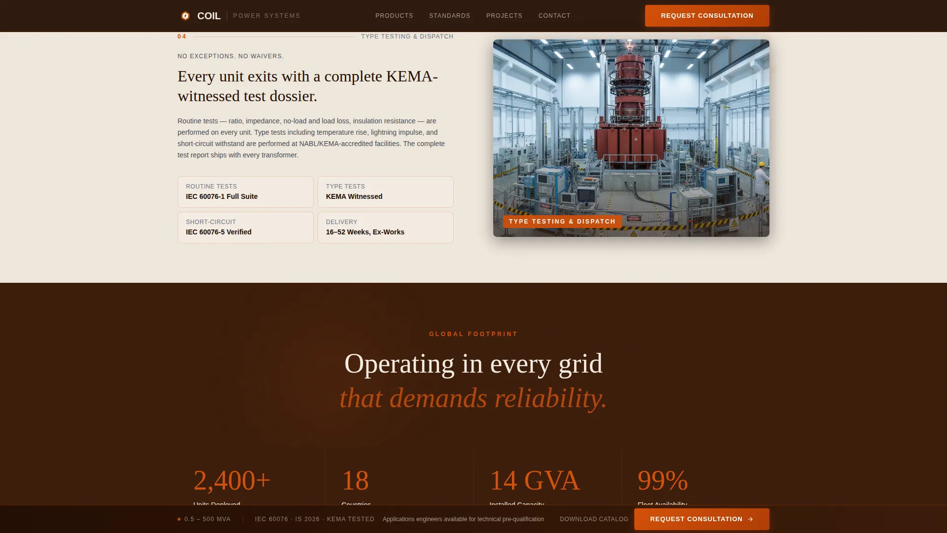 Authoritative Electrical Transformer Landing Page Template