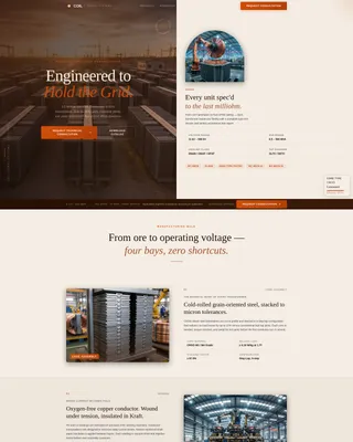 Authoritative Electrical Transformer Landing Page Template